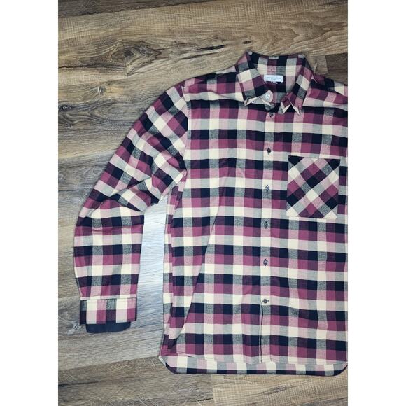Public School New York Men’s Flannel Shirt Size Large Plaid Button Up Long Sleev - Picture 2 of 14